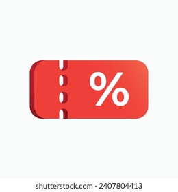 red 3d percentage % off free coupon voucher