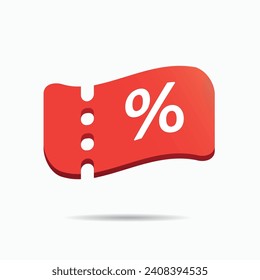 red 3d percentage % off free coupon voucher