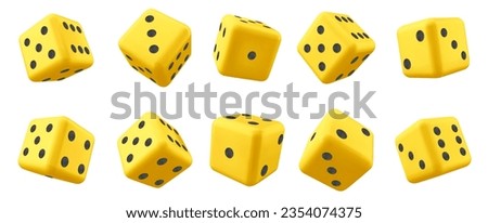 Red 3d play casino game cube dice isolated vector on white background. Two, five, six dot number roll on realistic fortune gambling square illustration set. Throw lucky sport clipart for bet in app