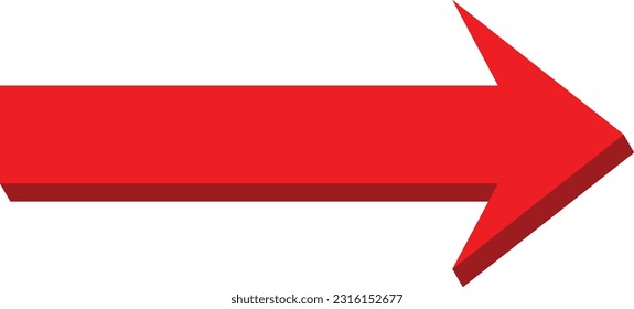 Red 3D Pointing Arrow Illustration