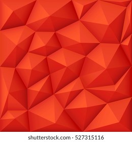 Red 3d Polygon Vector Background, Modern Origami Texture.