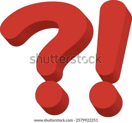 Red 3D question mark and ​​exclamation mark illustration