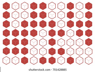 red 3d random box background pattern