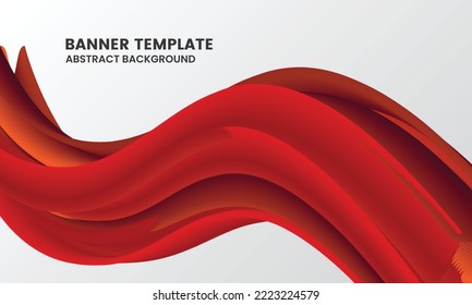 Red 3D realistic abstract wave background template
