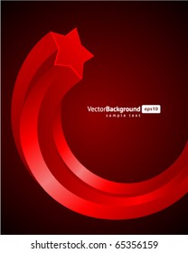 Red 3d star vector background