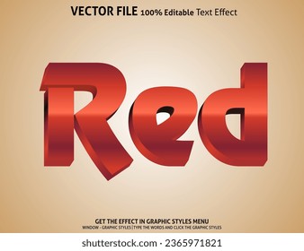 Red 3d text effect and editable text effect