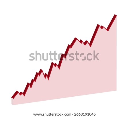 Red 3d transparent graph. Market cap chart Dynamic zigzag indicator. lines. market fluctuations. digital background. Tarrifs. stock index. Rising price. Finance. Economic Impact of Trade War. Tax