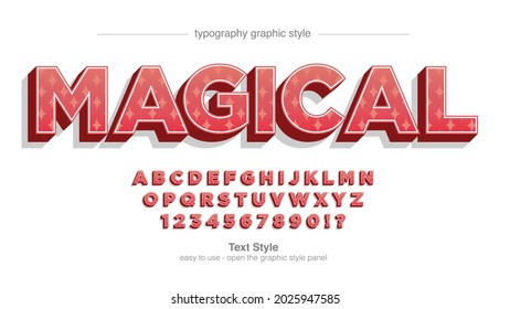red 3d uppercase stars pattern typography