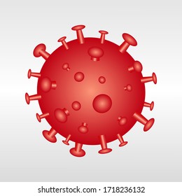 Red 3D Vector Pathogen/Corona Virus Shape