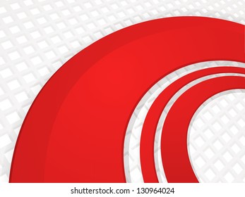 Red 3D Wave on a White Grid Pattern