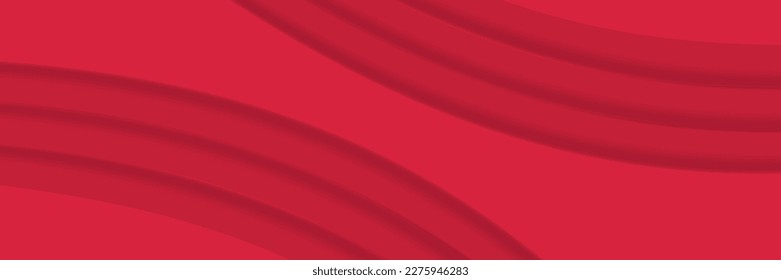 red 3D wavy line texture with soft light and shadow.