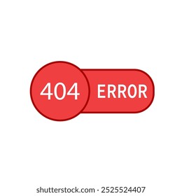 red 404 error bubble icon. flat cartoon style trend modern crash logotype graphic design isolated on white background. concept of page not found like site support message or system window balloon