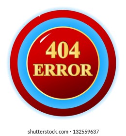 Red 404 error symbol on a white background. Vector illustration