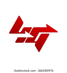 red 4G logo with arrow illustration as a symbol of movement