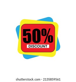 ilustración vectorial gráfica de descuento del 50% rojo