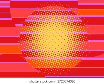 red 80s retro background. Pop art vector illustration kitsch vintage style