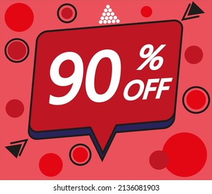 red 90% discount price sign