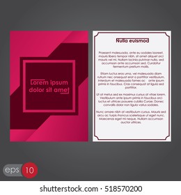 Red a4 brochure cover design. Flyer design template vector. Report magazine poster template. Cover book template.