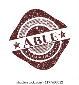 Red Able distressed rubber stamp