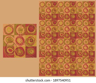 
Red AbstArt geometric patterns drawing circles