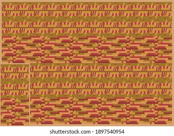 Red AbstArt geometric patterns mix of geometric forms