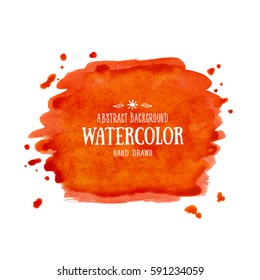 Red abstract aquarelle background. Hand drawn watercolor stains, splashes and drops. Vector texture handmade