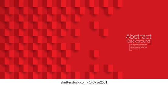 Red abstract architecture background with copy space. 3D paper art style background can be used in cover design, book design, brochure, flyer, poster, cd cover, website or advertising.