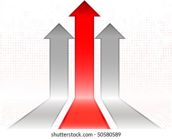Red abstract arrows