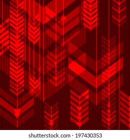 Red Abstract Arrows Background. Vector Illustration.