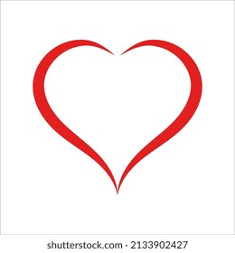 Das Symbol für das Logo des roten abstrakten Kunstherzes ist ein Symbol für die Herzform.
