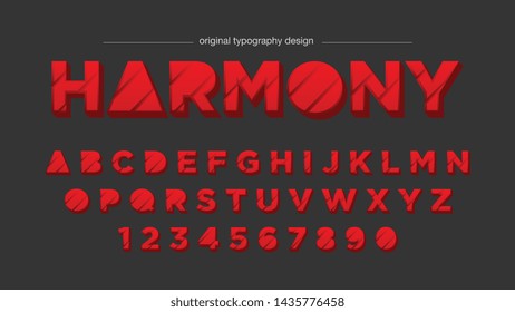 Red Abstract Artistic Font Typography