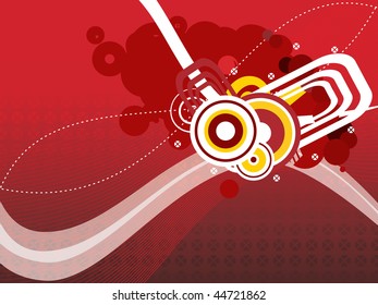 red abstract artwork background, vector illustration
