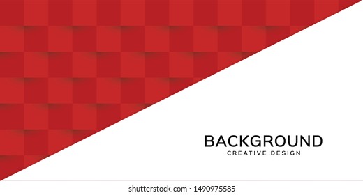 Red abstract background with 3d style. Vector background for web and business.