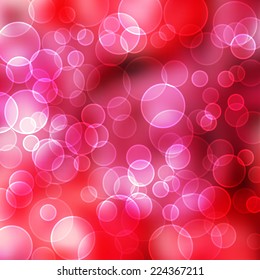 Red abstract background with bokeh lights and blur elements