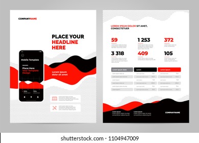 Red Abstract Background for Business Documents, Flyers and Placards. Mobile Technologies, Applications and Online Services Infographic Concept.