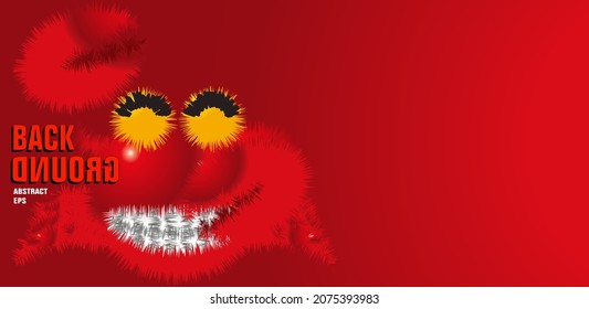 Red abstract background with cartoon crab elements. Vector illustration