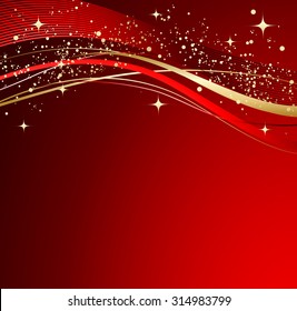 Red abstract background. Christmas background with wave. 