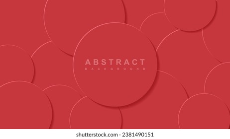 Red abstract background with circle shapes composition