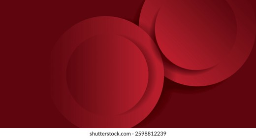 Red abstract background. Circle shapes composition Space. suitable for background