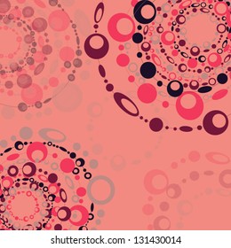Red abstract background with circles