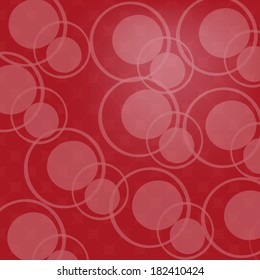 Red abstract background with circles and rings