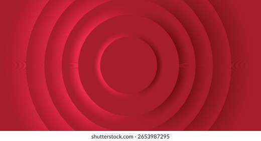 Fundo abstrato vermelho com padrões de círculo concêntrico e gradiente suave