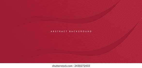 Fondo abstracto rojo con ondas de curva rojas.