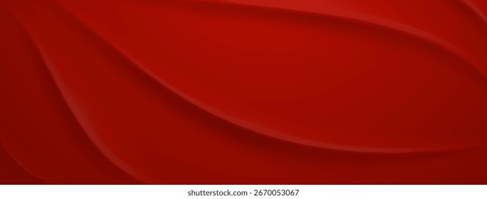 Red abstract background with curved shapes, smooth gradient, and subtle shading, creating a dynamic and fluid visual effect.