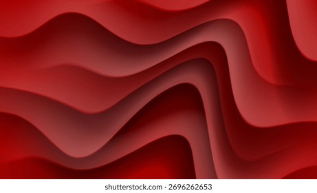 o design de fundo abstrato vermelho com curvas onduladas é um gráfico vibrante adequado para fundos da web ou impressões de arte moderna. Design gráfico arrojado, dinâmico e versátil para várias aplicações visuais.