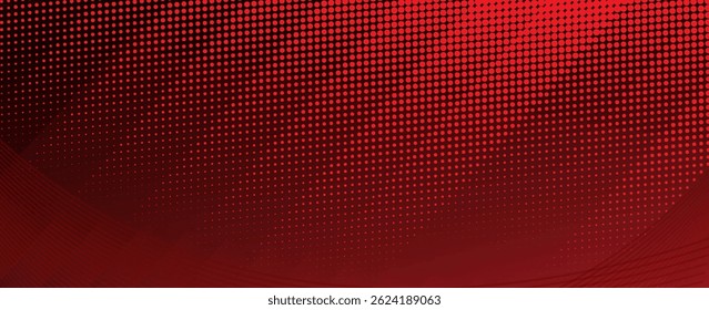 Red abstract background diagonal geometric shape with halftone. Modern fiber textured vector