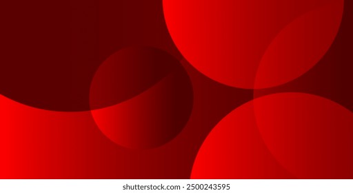 Red abstract background. Dynamic shapes composition. Red geometric circle and gradient color. 