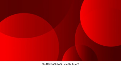 Red abstract background. Dynamic shapes composition. Red geometric circle and gradient color. 