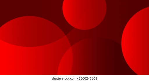 Red abstract background. Dynamic shapes composition. Red geometric circle and gradient color. 