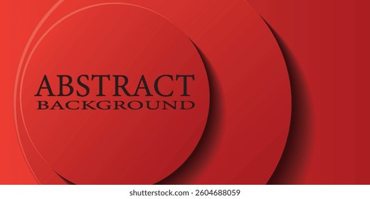 red abstract background. Dynamic shapes with 3d circle yellow papercut layer 
